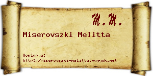 Miserovszki Melitta névjegykártya
